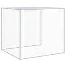 hønsebur med tag 203x98x90 cm galvaniseret stål lysegrå