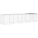 hønsebur med tag 403x98x90 cm galvaniseret stål lysegrå