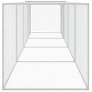 hønsebur med tag 403x98x90 cm galvaniseret stål lysegrå