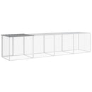 hønsebur med tag 403x98x90 cm galvaniseret stål lysegrå