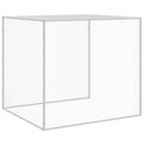 hønsehus med tag 603x98x90 cm galvaniseret stål lysegrå