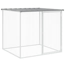 hønsehus med tag 803x98x90 cm galvaniseret stål lysegrå