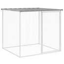 hønsebur med tag 1003x98x90 cm galvaniseret stål lysegrå