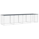 hønsebur med tag 403x98x90 cm galvaniseret stål antracitgrå
