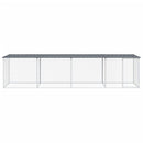 hønsebur med tag 403x98x90 cm galvaniseret stål antracitgrå