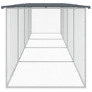 hønsebur med tag 403x98x90 cm galvaniseret stål antracitgrå