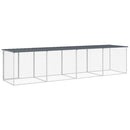 hønsebur med tag 403x98x90 cm galvaniseret stål antracitgrå