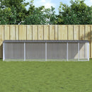 hønsebur med tag 403x98x90 cm galvaniseret stål antracitgrå