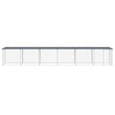 hønsebur med tag 603x98x90 cm galvaniseret stål antracitgrå