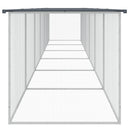 hønsebur med tag 603x98x90 cm galvaniseret stål antracitgrå