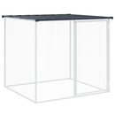 hønsebur med tag 803x98x90 cm galvaniseret stål antracitgrå