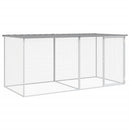 kyllingebur med tag lysegrå 203x98x90 cm galvaniseret stål