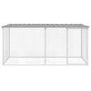 kyllingebur med tag lysegrå 203x98x90 cm galvaniseret stål