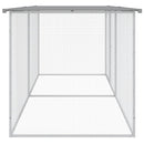 kyllingebur med tag lysegrå 203x98x90 cm galvaniseret stål