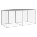 kyllingebur med tag lysegrå 203x98x90 cm galvaniseret stål