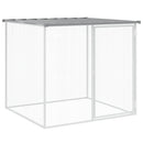 kyllingebur med tag lysegrå 203x98x90 cm galvaniseret stål