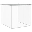 kyllingebur med tag lysegrå 203x98x90 cm galvaniseret stål