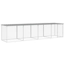 hønsebur med tag 403x98x90 cm galvaniseret stål lysegrå