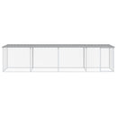 hønsebur med tag 403x98x90 cm galvaniseret stål lysegrå