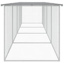 hønsebur med tag 403x98x90 cm galvaniseret stål lysegrå