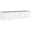 hønsebur med tag 403x98x90 cm galvaniseret stål lysegrå
