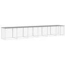 hønsebur med tag 603x98x90 cm galvaniseret stål lysegrå