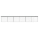 hønsebur med tag 603x98x90 cm galvaniseret stål lysegrå