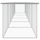 hønsebur med tag 603x98x90 cm galvaniseret stål lysegrå