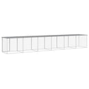 hønsebur med tag 603x98x90 cm galvaniseret stål lysegrå