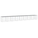 hønsebur med tag 803x98x90 cm galvaniseret stål lysegrå
