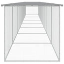 hønsebur med tag 803x98x90 cm galvaniseret stål lysegrå