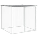 hønsebur med tag 803x98x90 cm galvaniseret stål lysegrå