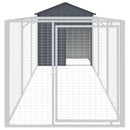 hundehus med tag 117x405x123 cm galvaniseret stål antracitgrå