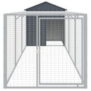hønsehus med løbegård 117x405x123 cm galvaniseret stål antracit