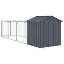 hønsehus med løbegård 117x405x123 cm galvaniseret stål antracit