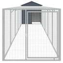 hønsehus med løbegård 117x609x123 cm galvaniseret stål antracit
