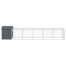 hønsehus med løbegård 117x609x123 cm galvaniseret stål antracit