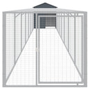 hønsehus med løbegård 117x813x123 cm galvaniseret stål antracit