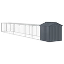 hønsehus med løbegård 117x813x123 cm galvaniseret stål antracit