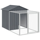 hønsehus med løbegård 117x813x123 cm galvaniseret stål antracit