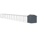 hønsehus m. løbegård 117x1221x123 cm galvaniseret stål antracit