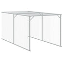 hønsehus med løbegård 117x405x123 cm galvaniseret stål lysegrå