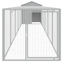 hønsehus med løbegård 117x609x123 cm galvaniseret stål lysegrå