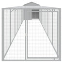 hønsehus med løbegård 117x813x123 cm galvaniseret stål lysegrå