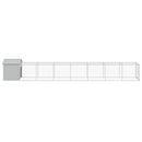 hønsehus med løbegård 117x813x123 cm galvaniseret stål lysegrå