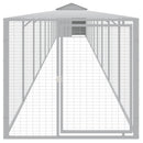 hønsehus med løbegård 117x1017x123 cm galvaniseret stål lysegrå