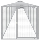 hønsehus med løbegård 117x1221x123 cm galvaniseret stål lysegrå