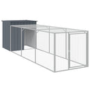 hønsehus med løbegård 110x405x110 cm galvaniseret stål antracit