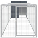 hønsehus med løbegård 110x405x110 cm galvaniseret stål antracit