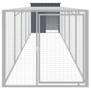 hønsehus med løbegård 110x609x110 cm galvaniseret stål antracit